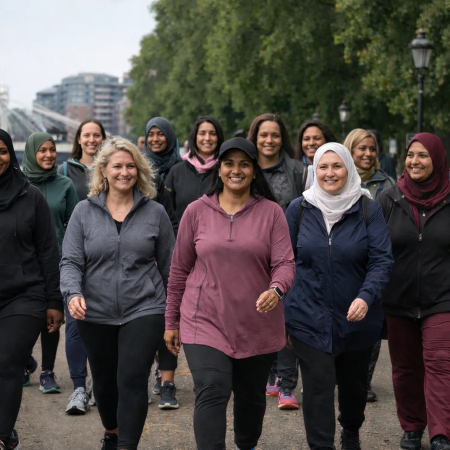 Women walking together on a Friday community walk