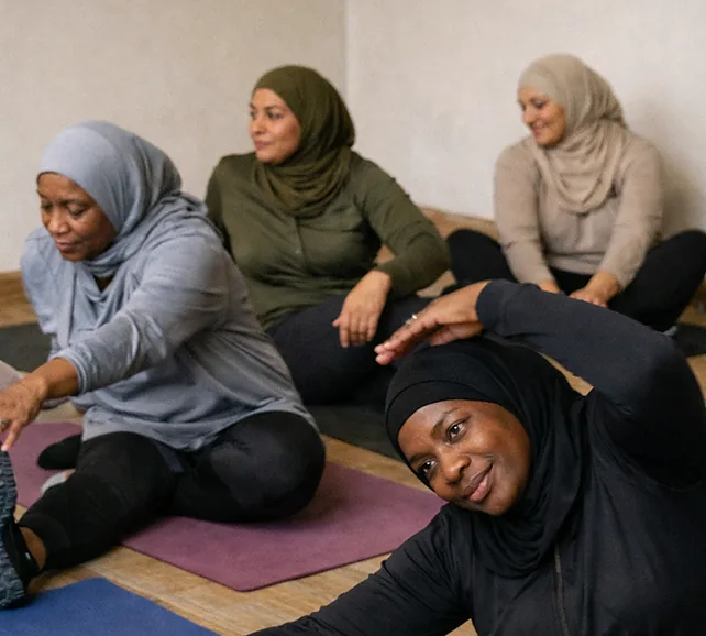 Women in a community movement session